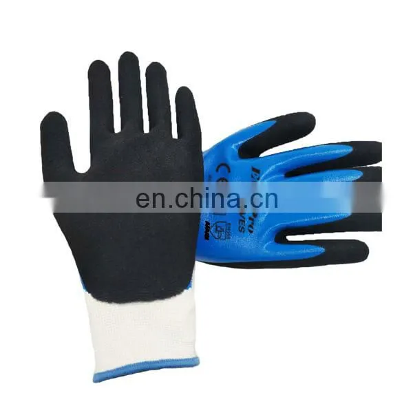 Good Grip In Wet Oil Resistant And Water Resistant Nylon/ Polyester With Fully Sandy Nitrile Coated Gloves photo-2