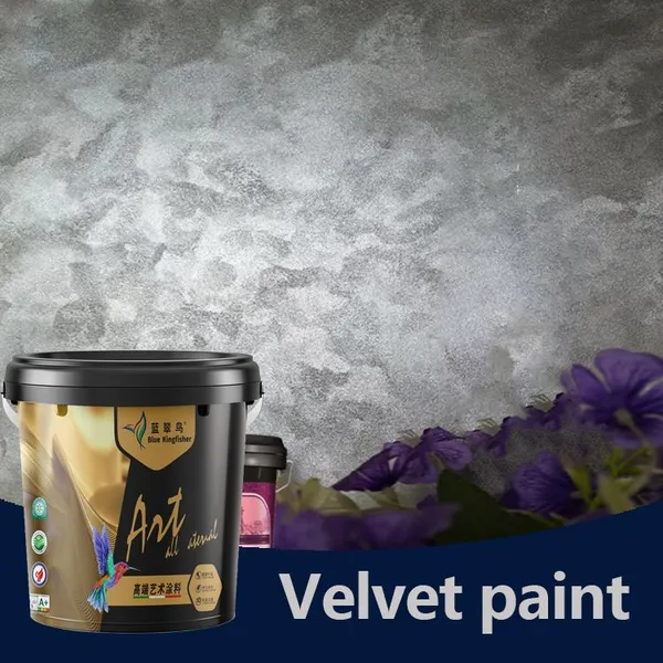 Blue Kingfisher Velvet Art Paint Silk Texture Interior Wall Decorative Texture Paint Texture Wall Art Paint