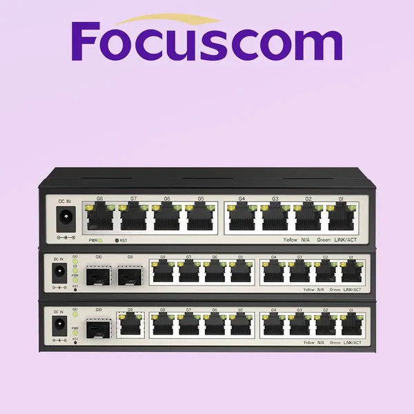 Industrial Smart Managed Gigabit Switch 8-Port Full Gigabit PoE/Non-PoE L2 Managed Ethernet Switch for Security and Automation Focuscom S2000 Series photo-2