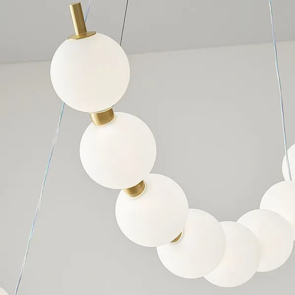 Beaded Curved-Strand LED Pendant - 8/11-Bead or Combo Brass photo-5