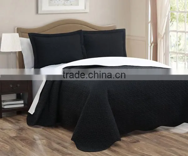 3Pcs Solid Microfiber Bedspread Set photo-2