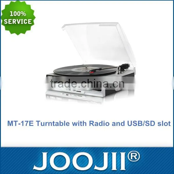 2016 Hot Sale Record Player, USD Converter, Turntable Radio, 3 Speed Turntable Portable Gramophone / Phonograph