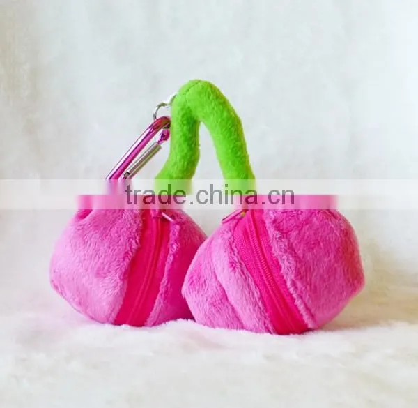 Plush Fruit Cherry Shape Coin Purse/Plush Toy Cerry Purse/Plush Promotional Coin Purse photo-2