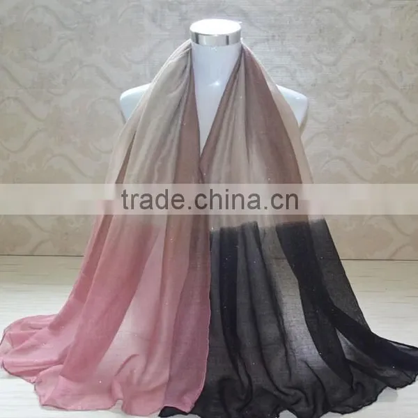 Wholesale New Design Autumn Fashion Gradient Cotton Glitter Woman Shawl photo-5