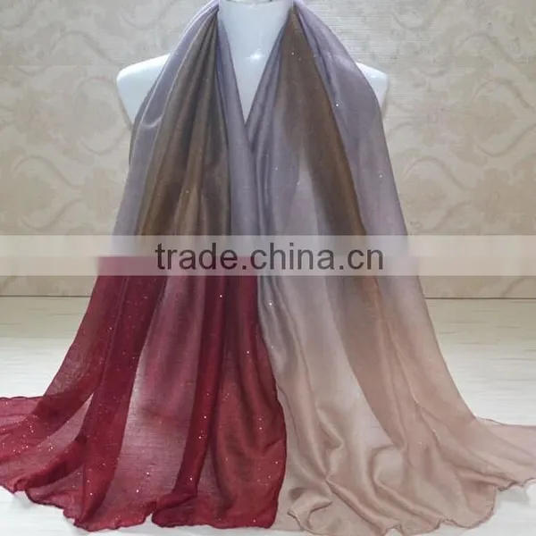 Wholesale New Design Autumn Fashion Gradient Cotton Glitter Woman Shawl photo-6