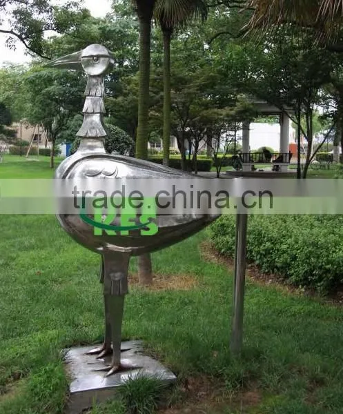 Stainless Steel Garden Duck Sculpture