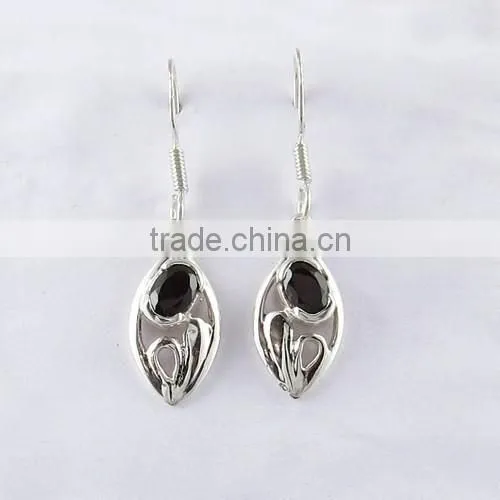Affordable !! Garnet 925 Sterling Silver Earring, Silver Jewelry, Indian Silver Jewelry photo-6