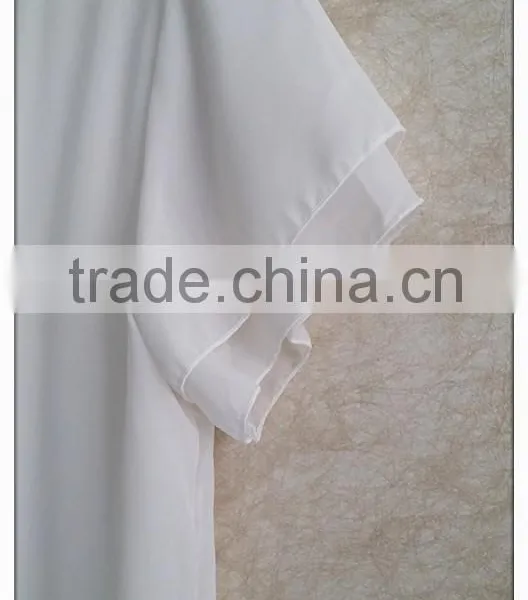 Sailor Collar Chiffon T-shirt Sweet Bow Girl White Tshirt photo-4