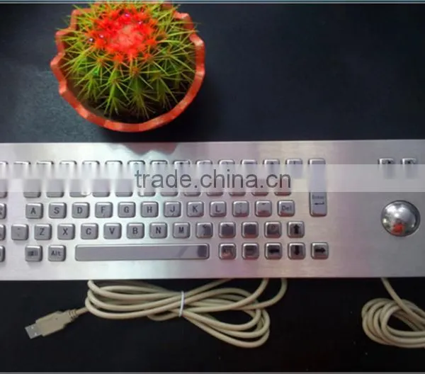 HOT SELL ! Good Quality USB Kiosk Metal Keyboard With Trackball photo-2