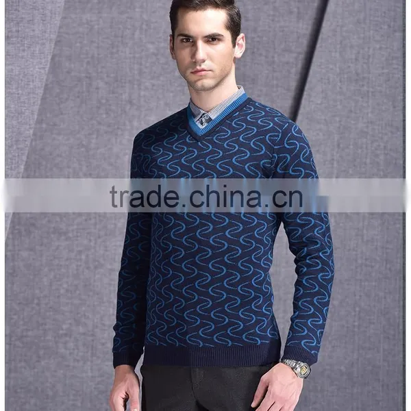 2016 New Design v -neck Patterned Fashion Man Sweater Geometrical Design Trendy photo-3