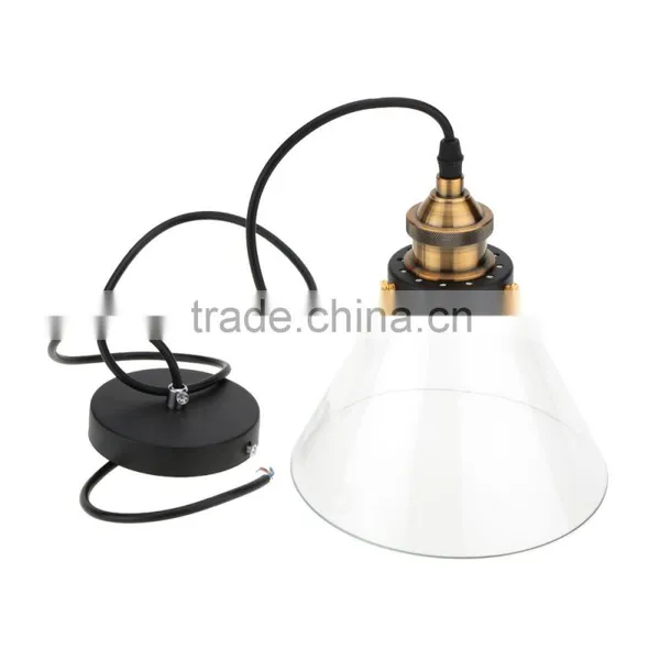 E27 Vintage Industrial Ceiling Lamp Shade Glass Pendant Lights photo-5