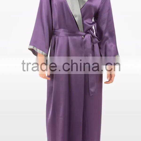 Wholesale Soft Breathable Long Sleeve Women Silk Robe photo-2