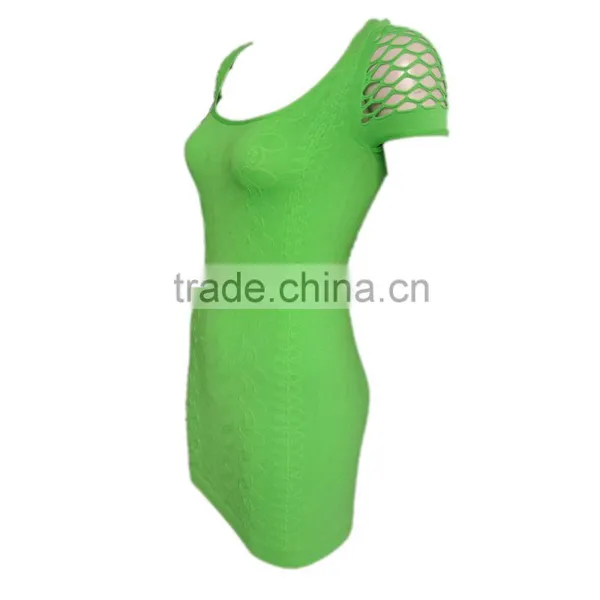 2016 Wholesale OEM Service Fitness Wear Wholesale Sexy Mesh Sleeve Ruffle Women Summer Dress photo-2