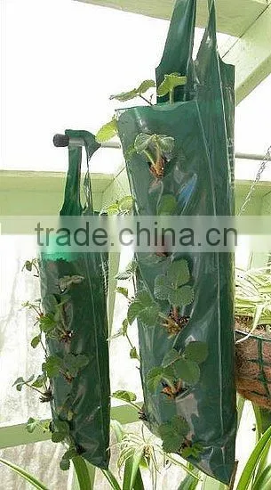 Garden Durable PE Woven Hanging Planting Grow Bags With 8 Planting Slits