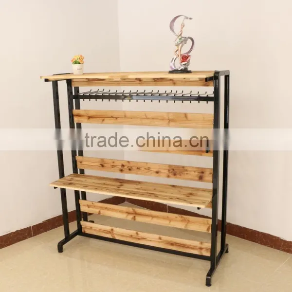 Wood and Metal Clothes Display Trousers Rack With Hanging photo-3