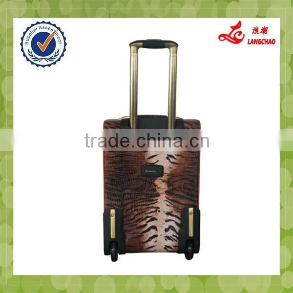 Two Wheels PU Leather Carry On Vintage Trolley Luggage photo-2
