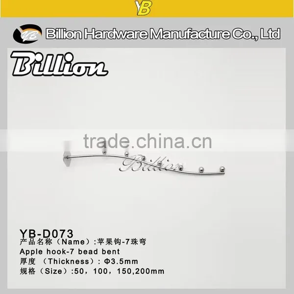 YB-D072 Billion Factory Superfmarket Pegboard Hanger Metal Chrome Hook Single Wire Display Hook photo-5