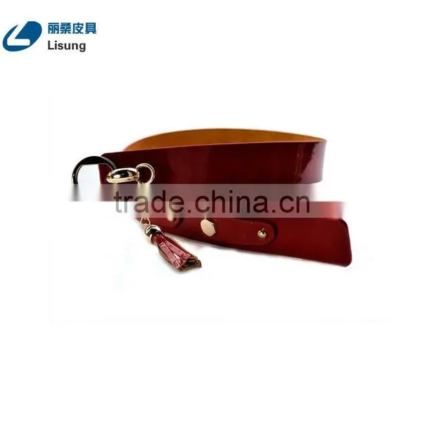 Fashion Studs Genuine Leather Women Waist Belt With Tassel photo-2