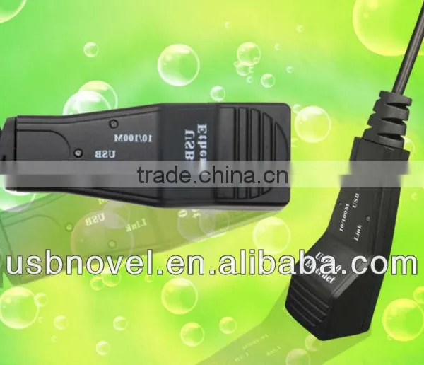 Blak High Speed 480Mbps USB2.0 Lan Card With Cable,with Led Light photo-6