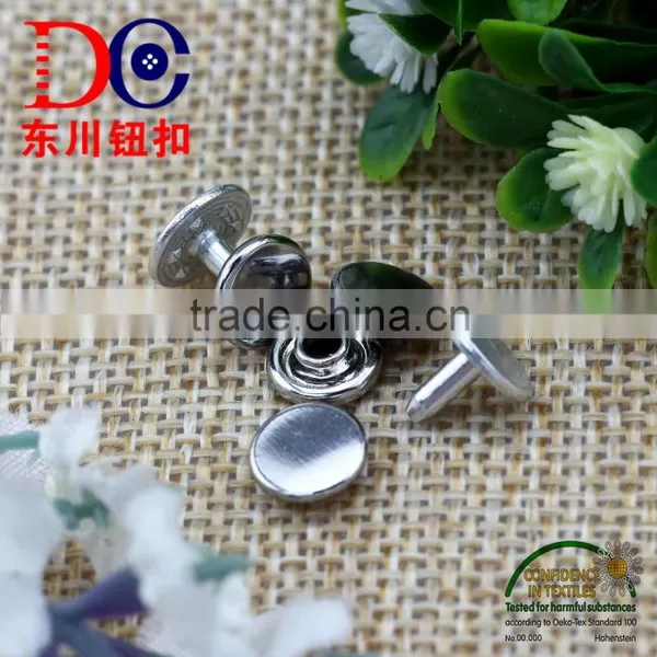 8MM Shiny Silver Hang Plating Brass Garment Rivet photo-2