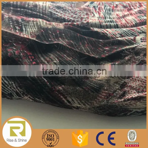 Wholesale 100% Chiffon Feather Printed Fringed Shawl Scarf photo-3