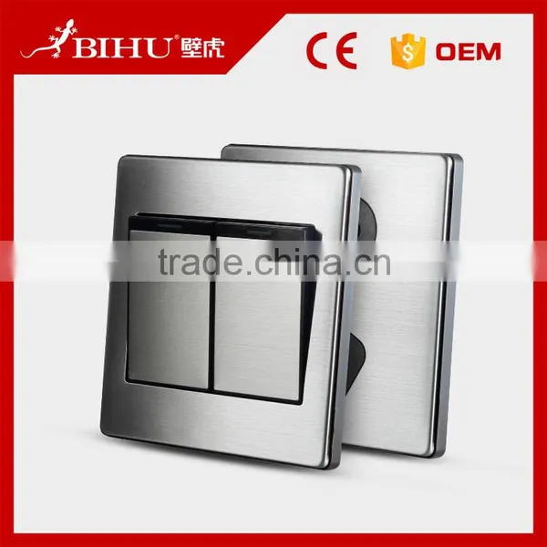 Selling Well All Over the World BIHU Metal Electric Wall Switch 2 Gang Switch photo-5