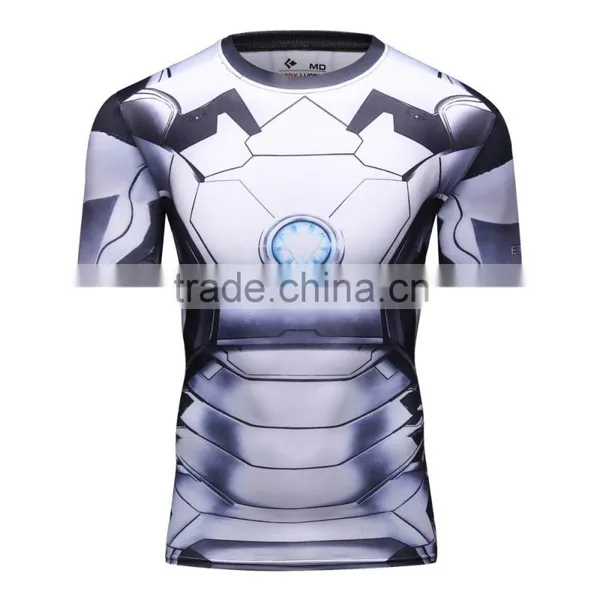 China Summer Men's Marvel Superhero Sublimation T Shirt Wholesale Manufacturer Guangzhou Clothing Mens Cycling Shirt photo-3