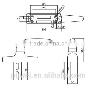 Door Handles and Accessories Aluminum Casement Window Lock Handle photo-2