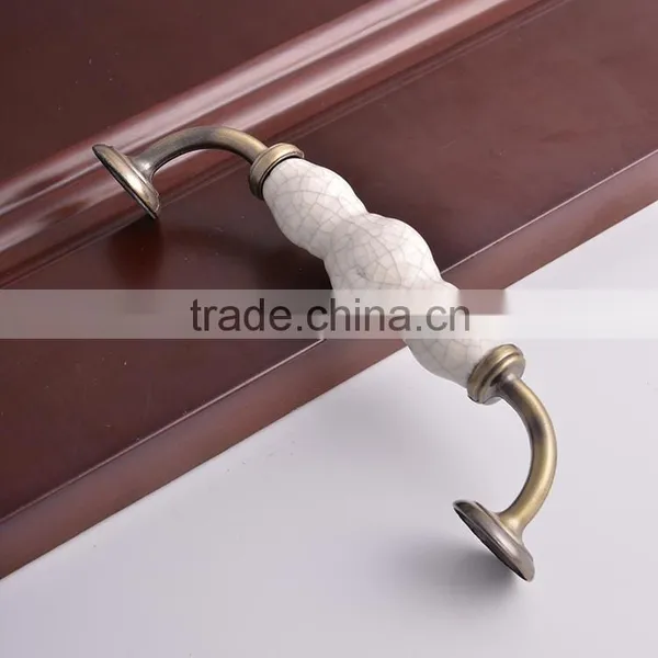 Antique Bronze Zinc Alloy Furniture Hardware Accessories Cabinet Ceramic Handles Modern Classical Brass Crack Marble Pull Knobs photo-4
