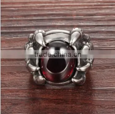DAIHE Titanium Steel Men's Ring With Red AAA Zircon Domineering Europe photo-2
