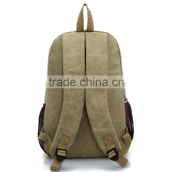 2015 Fashion Design Canvas Backpack Cotton High School Bags photo-4