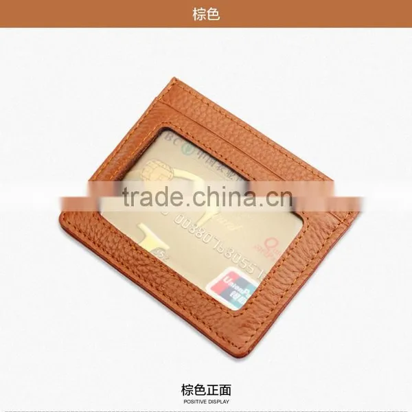 Genuine Leather Card Holder Simple Card Wallet photo-4