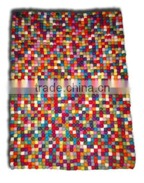 Rectangle Felt Ball Carpet/ Rug/Teppich
