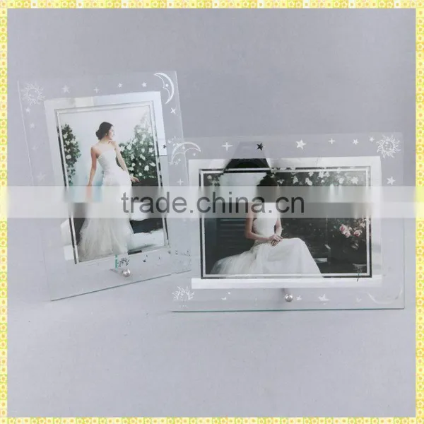Cheap Photo Frame Glass Coaster For Couple Souvenirs Gifts