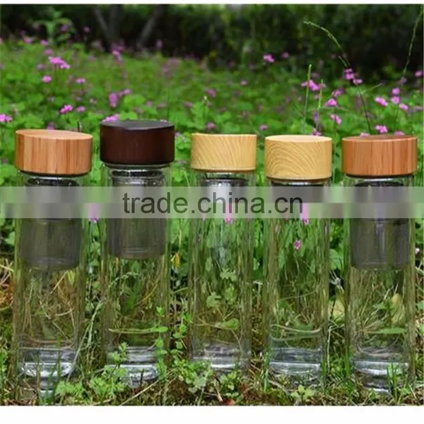 500ml Promotional Glass Drinkware Travel Leakpoof Water Bottle With Bamboo Lid On Amazon Hot Selling photo-2