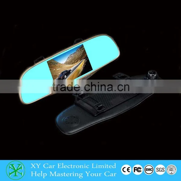 2015 Hottest HD 1080P Car Dvr Dash Camera Rearview Mirror 4.3" LCD Display Blue Mirror 12MP Lens G-Sensor XY-G65D photo-3
