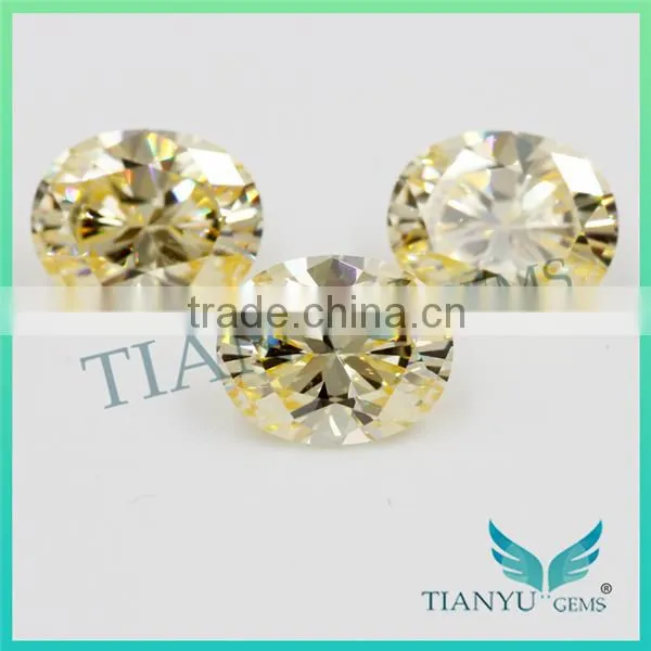 Wholesale Synthetic Zircon Gemstones Oval Cut L-Yellow CZ Stones photo-5