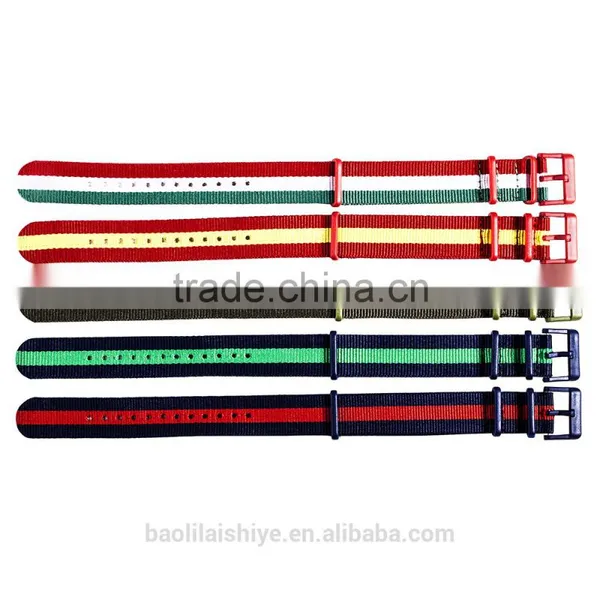 2016 NEW Custom Fashion 16 18 20 22 24 26mm Printed Nato Nylon Watch Strap With Colorful Plastic Hardware photo-2