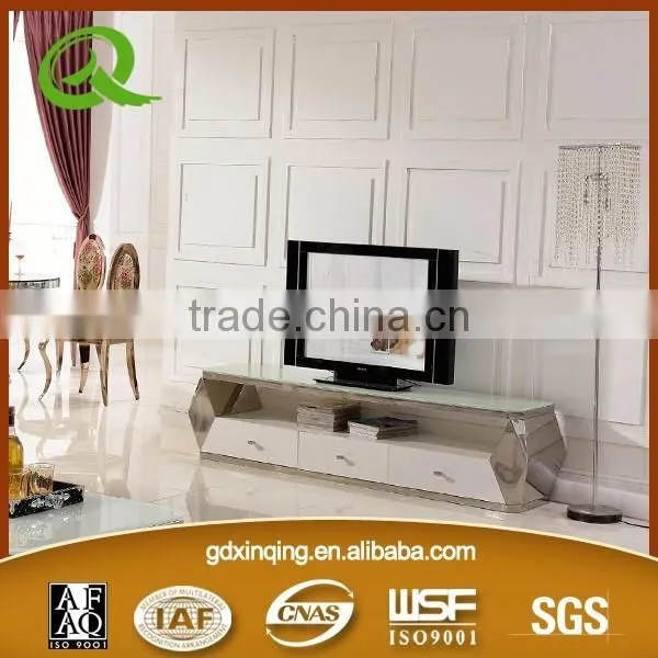 E371 Tempered Glass Top Living Room Appealing Design tv Stand