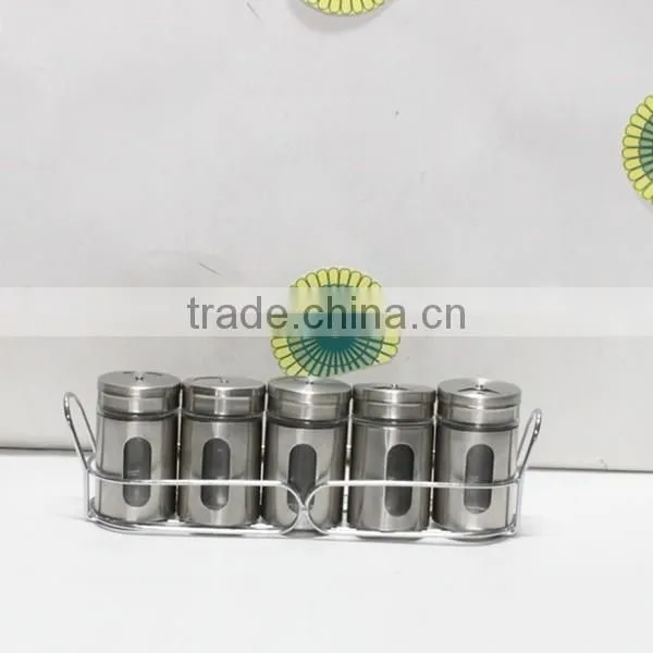 Metal Coated Glass Salt and Pepper Shaker With Metal Rack photo-3