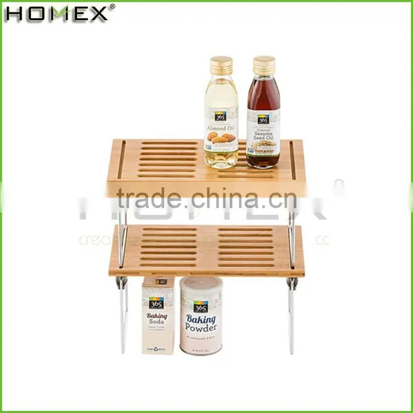 Bamboo Dish Drying Rack Kichen Shelf With Metal Leg Homex-BSCI Factory photo-6