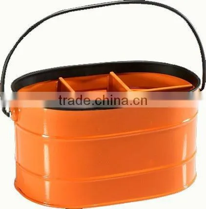 6 Slots Metal Kitchen Utensil Holder Cooking Tool Storage Box Flatware Caddy With Grip Handle photo-3
