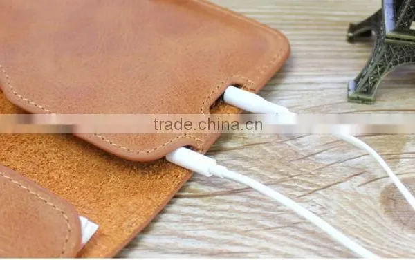 Portable Genuine Leather Pouch Smart Phone Case With Earphone for Iphone 7/7 Plus photo-6