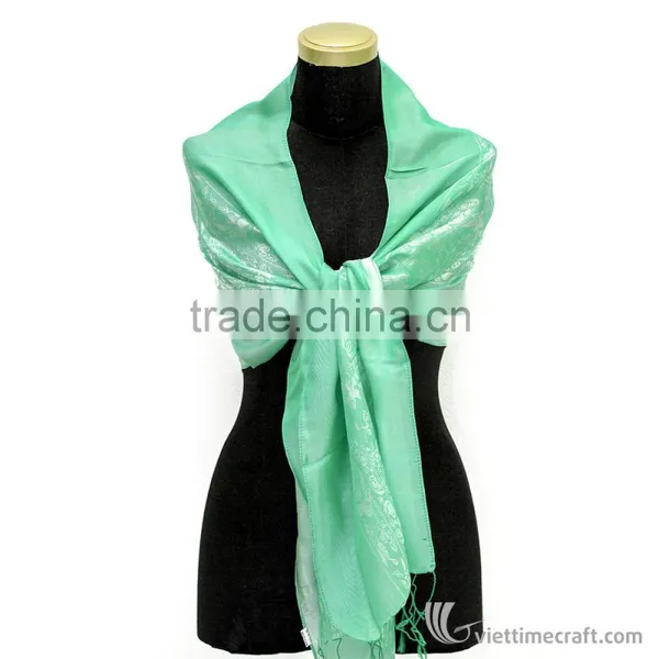 Brocade Silk Scarf, Multi-color, 100% Handicraft in Vietnam photo-5