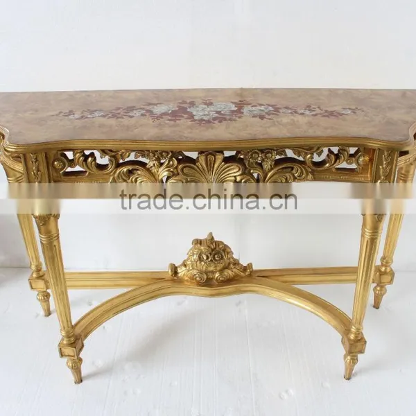 Medieval Reproduction Furniture Console Desk With Wall Mirror photo-2