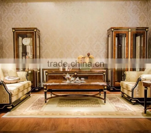 YB69 Antique Home Useful Living Room and Study Room Wooden and Glass Tall Display Cabinet With 2 Doors photo-3
