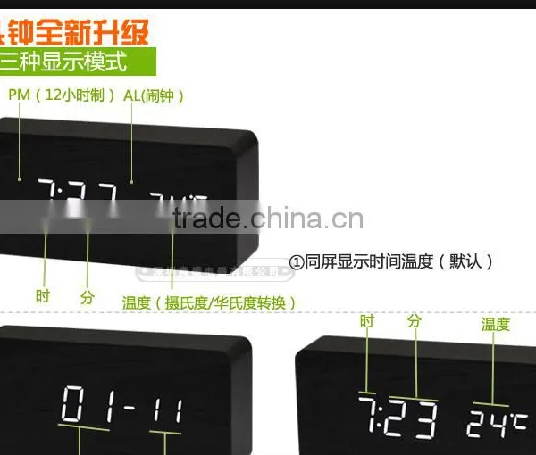 Creative LED Wood Clock;led Digital Clock;wood Carving Clock photo-3