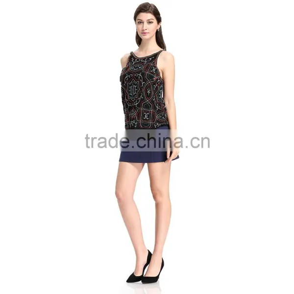 Domin Fashion Beading and Sequin Images of Ladies Casual Tops photo-5