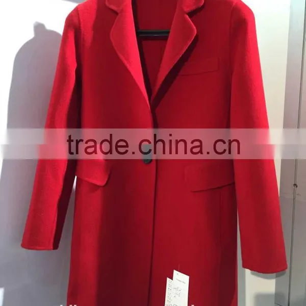 Ladies Handle Pinck 100% Wool Coat for Sring and Fall photo-6