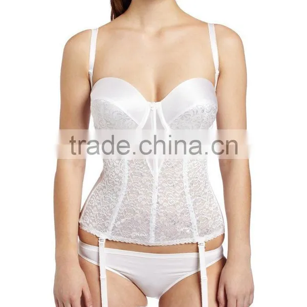 2015 White Lace Cheap Mature Women Sexy Plus Size Lingerie Corset photo-2